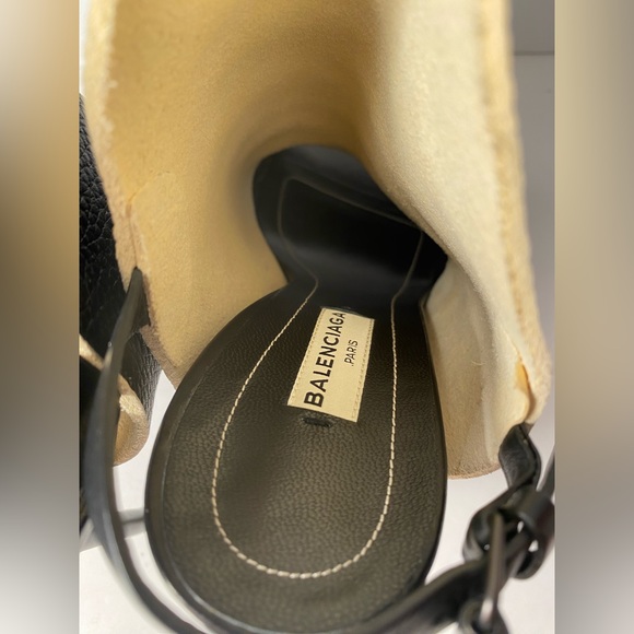 Balenciaga open toe slingback sandals heels black 37 7 - Picture 6 of 9